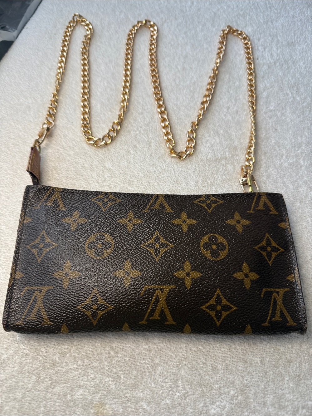 Authentic Louis Vuitton Monogram Bucket GM Accessories Pochette